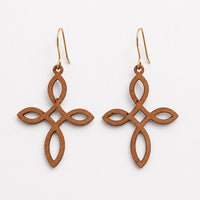 Floral Cross Statement Earrings - Glowforge
