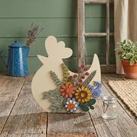 Floral Farmhouse Style Chicken Shelf Sitter - Glowforge