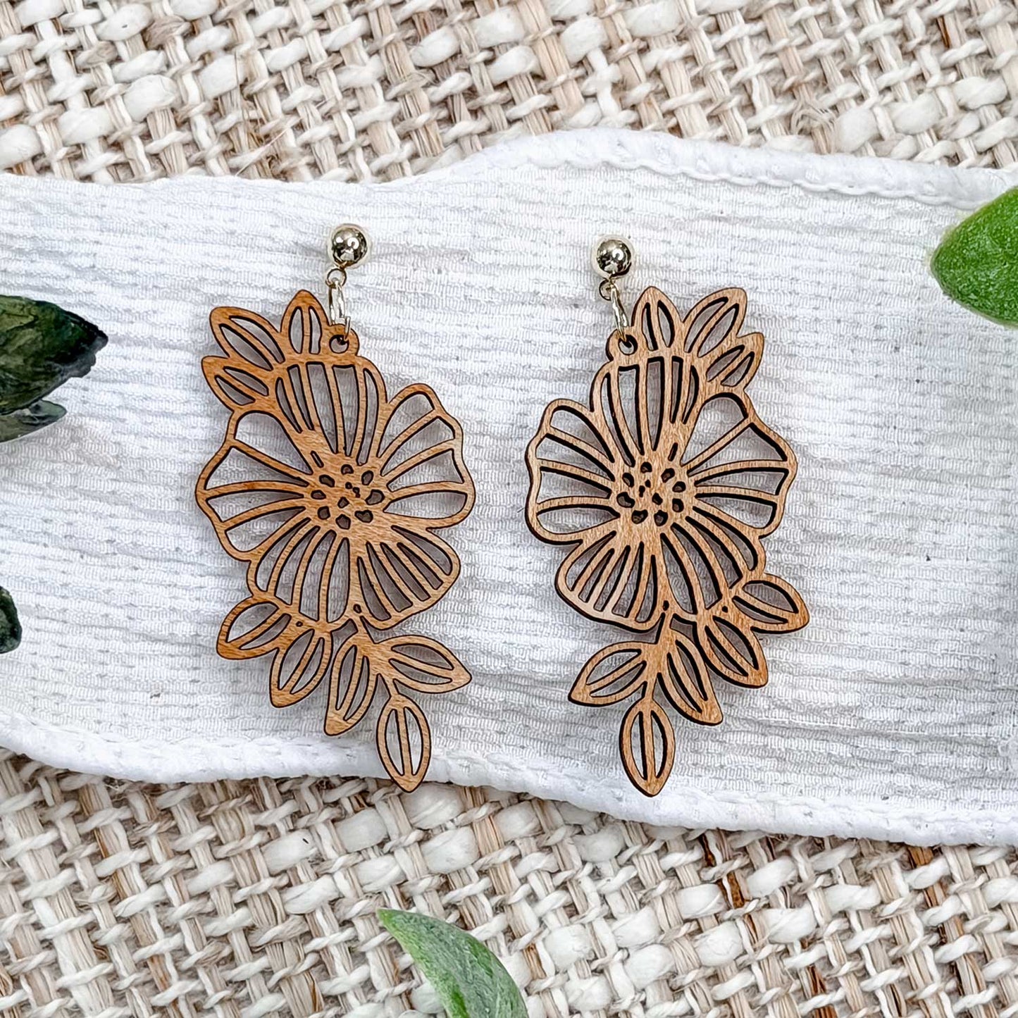 Floral Filigree Dangle Earrings Set - Glowforge