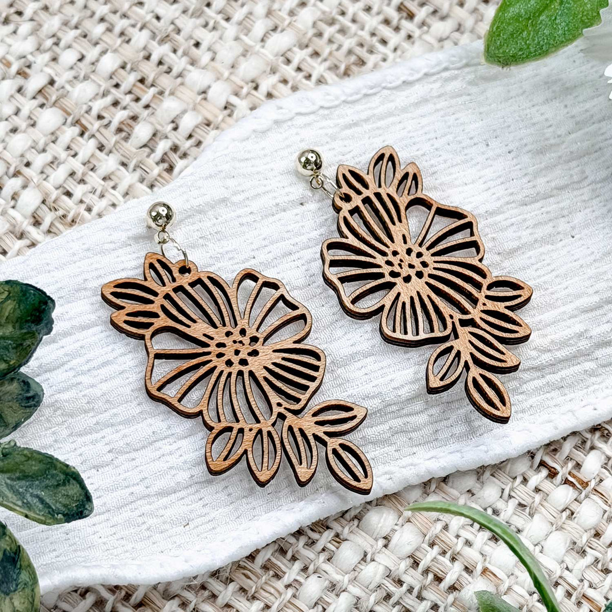 Floral Filigree Dangle Earrings Set - Glowforge