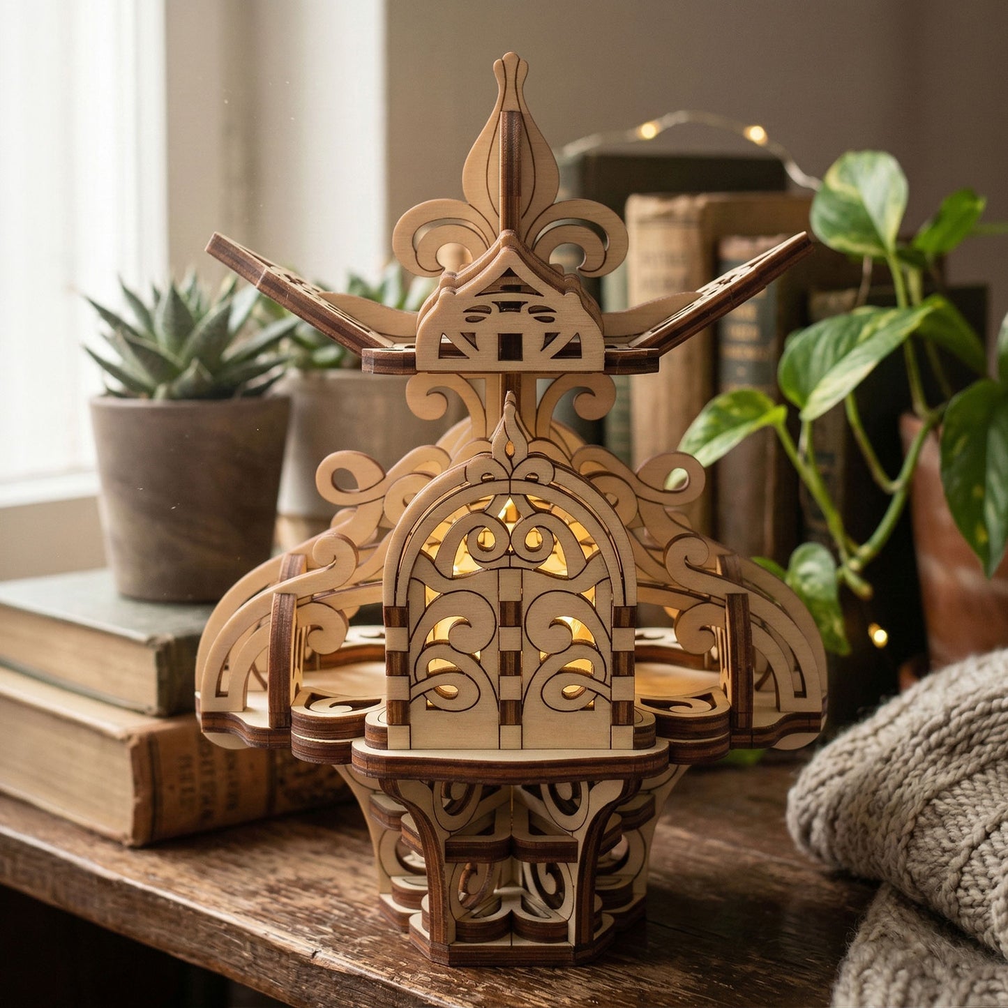 Floral Garden Fairy House - Flower Decor Architectural Model - Glowforge