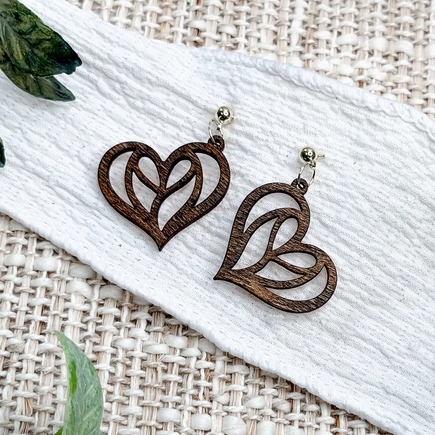Floral Heart Earrings with Open Cut Design – Glowforge Shop