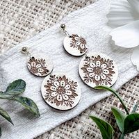 Floral Mandala Dangle Earrings - Glowforge