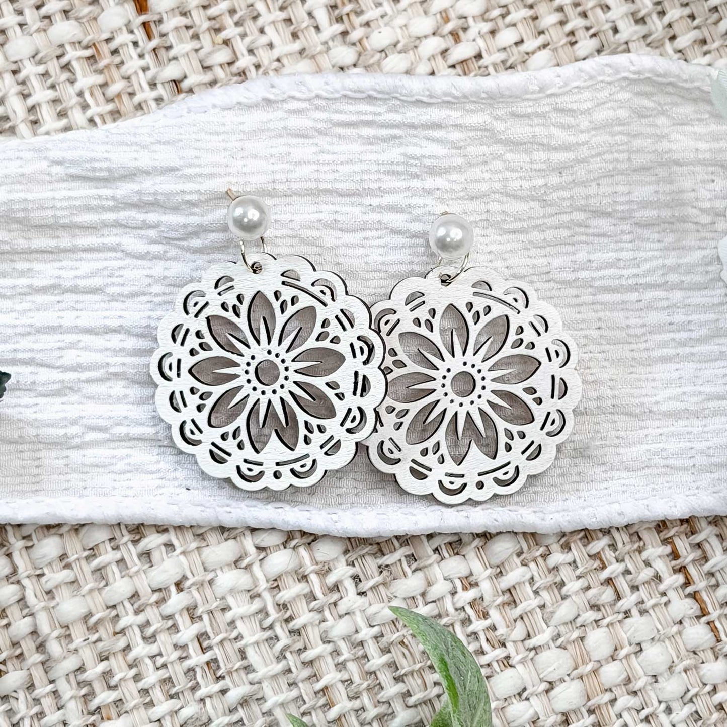Floral Mandala Statement Earrings - Glowforge