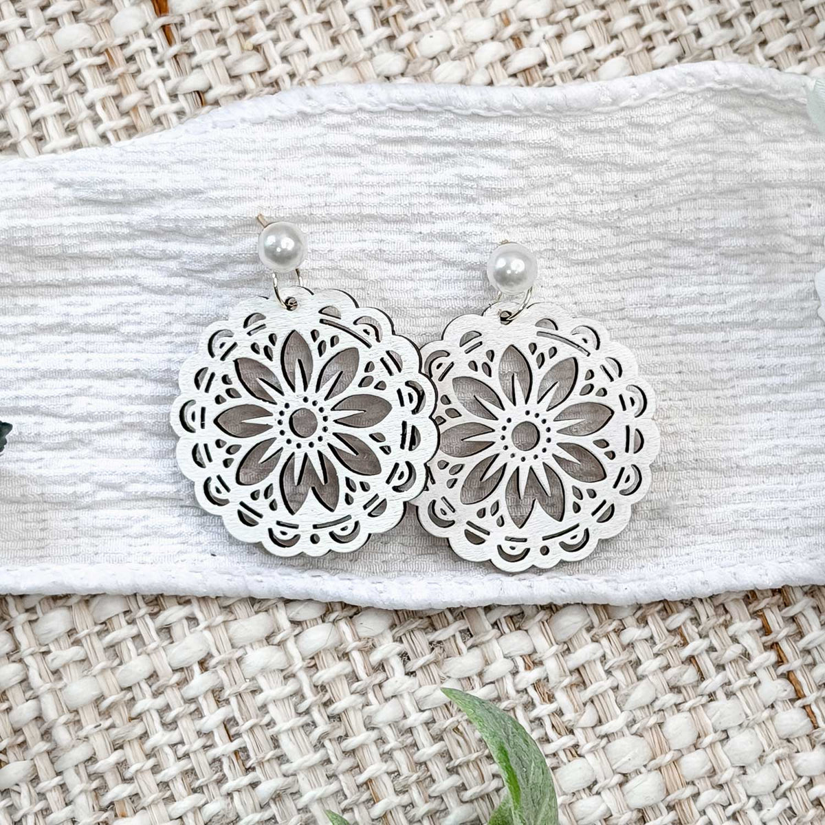 Floral Mandala Statement Earrings - Glowforge