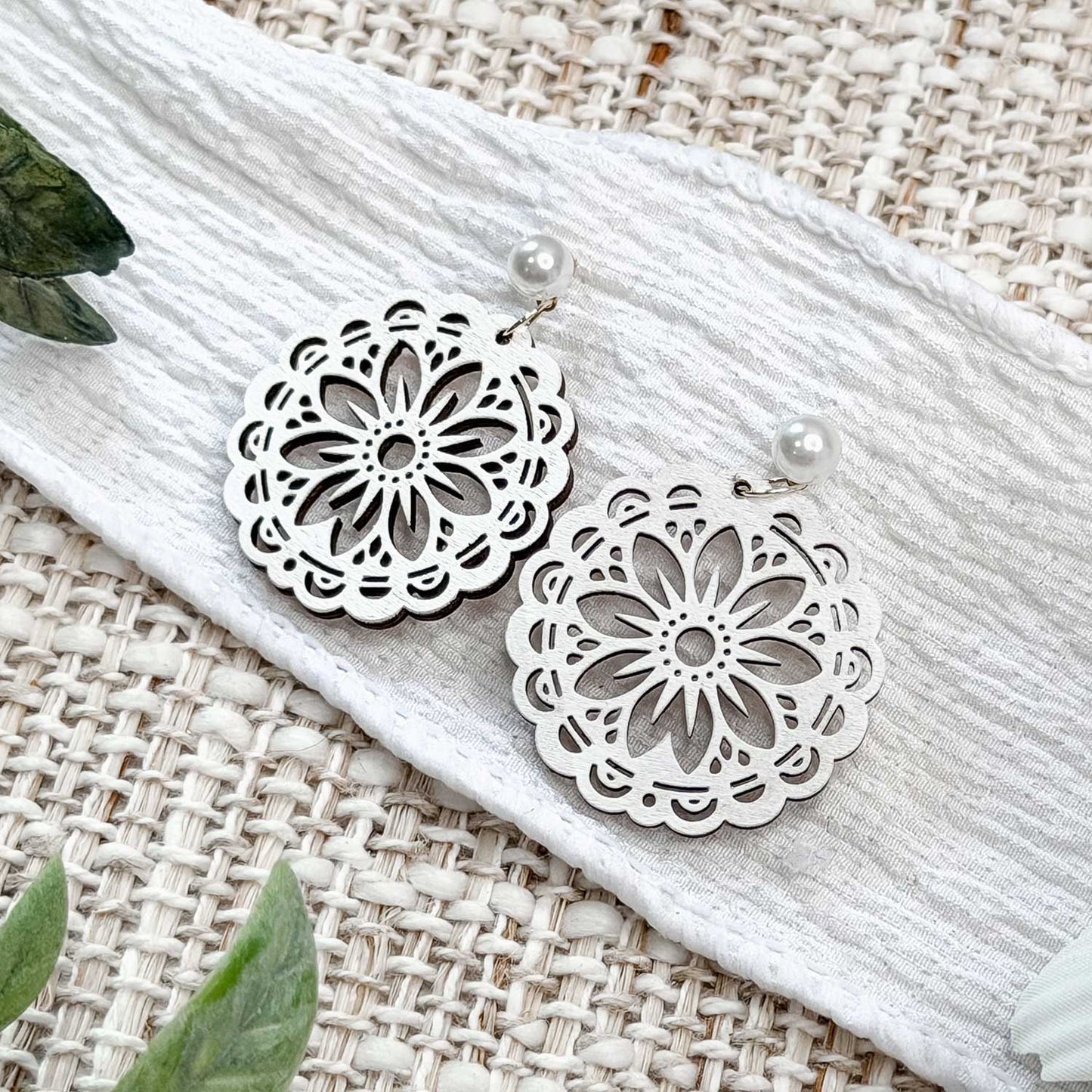 Floral Mandala Statement Earrings - Glowforge