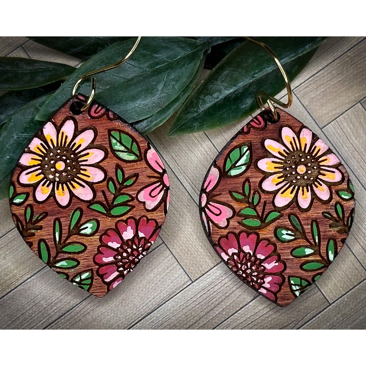 Dangle Earring Patterns Floral Pattern Dangle Earrings – Glowforge Shop