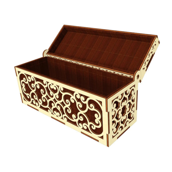 Floral Patterned Wedding Wish Box with Opening Lid – Glowforge Shop