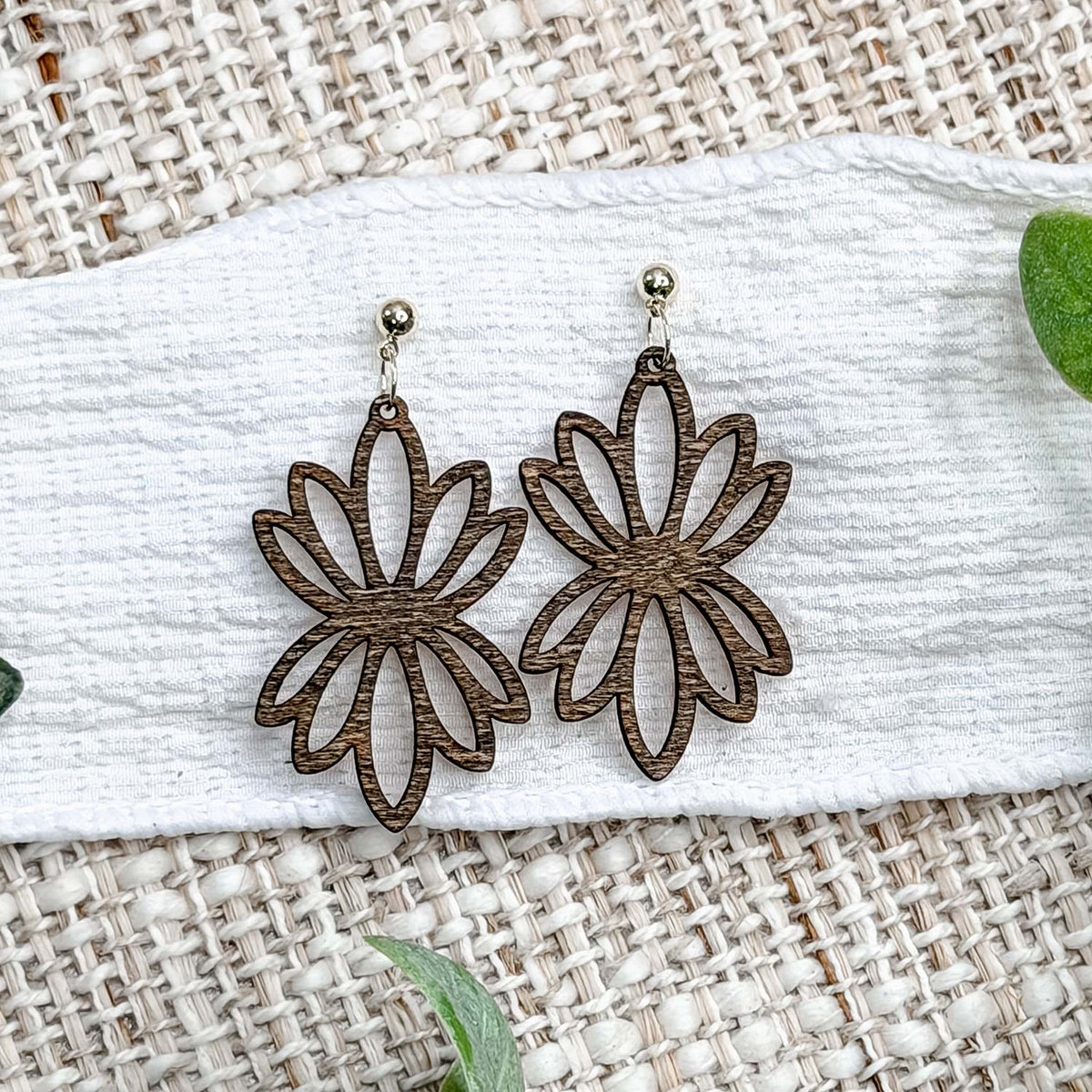 Floral Petal Drop Earrings with Open Cut Design - Glowforge