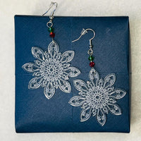 Floral Snowflake Earrings - Glowforge