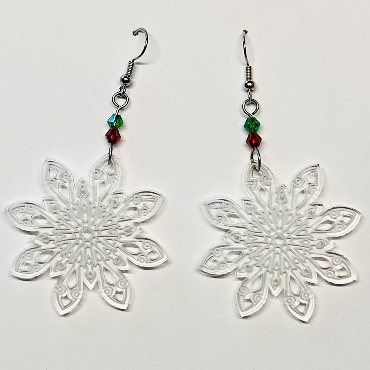 Floral Snowflake Earrings - Glowforge