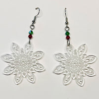 Floral Snowflake Earrings - Glowforge
