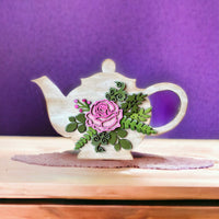 Floral Teapot Shelf Sitter - Glowforge