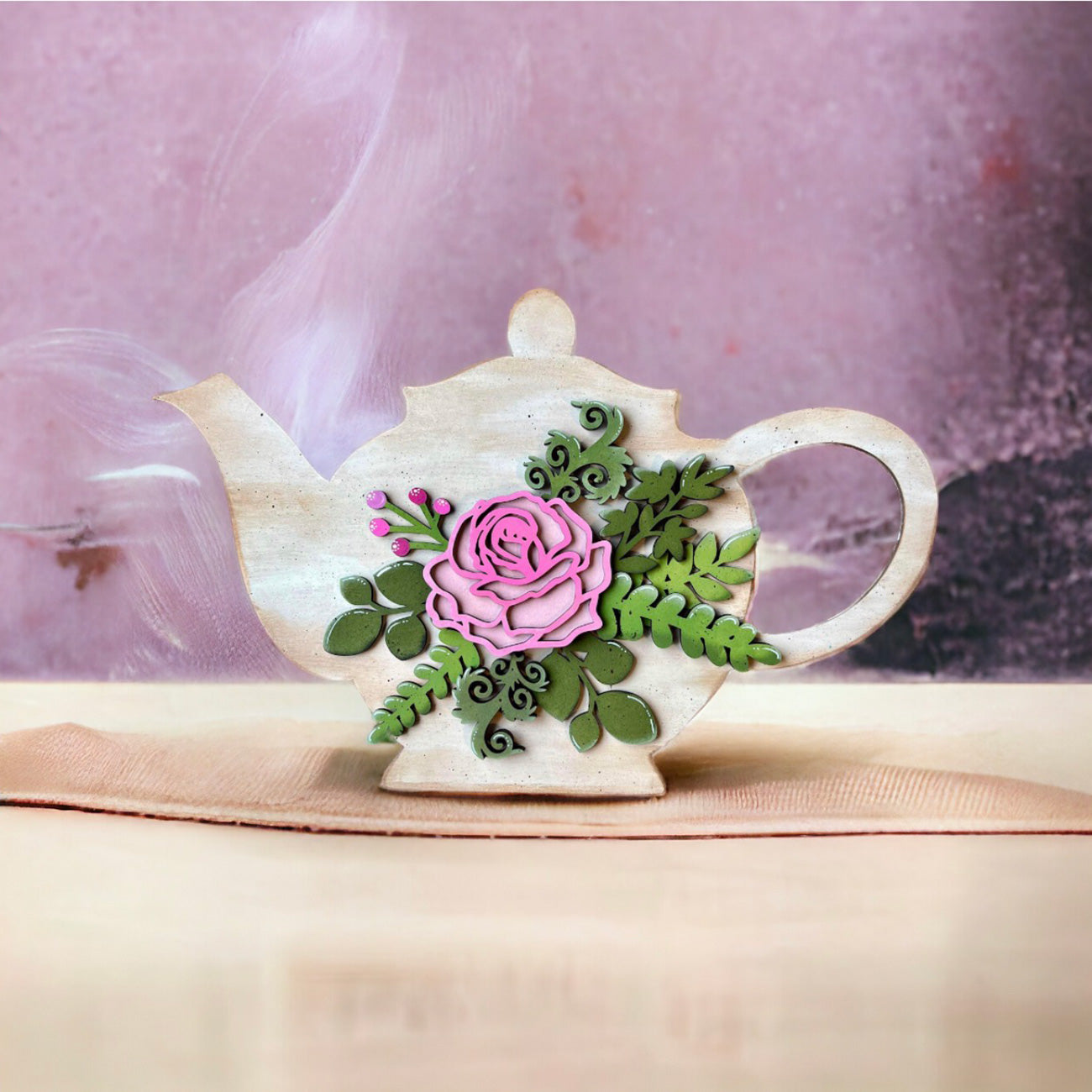 Floral Teapot Shelf Sitter - Glowforge