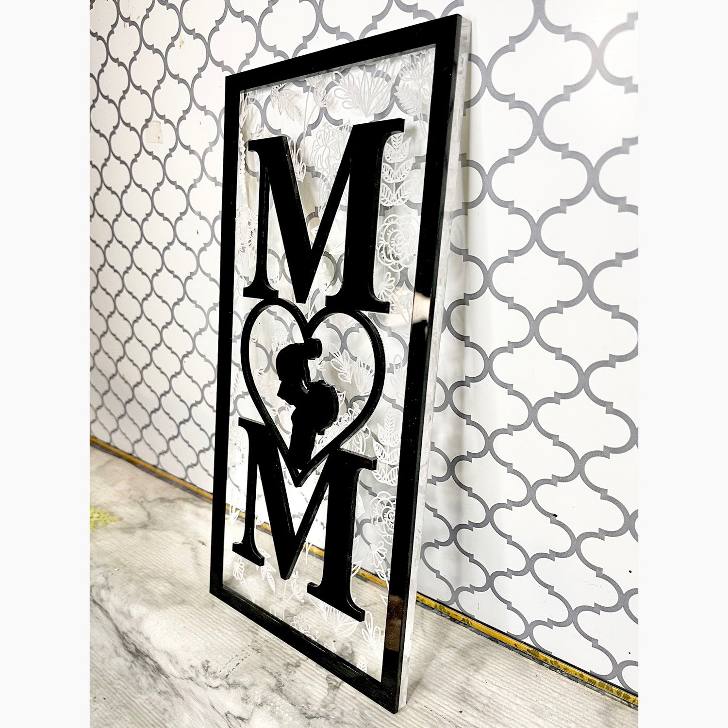 Mom Example. Sign Floral-themed Vertical Mom Sign – Glowforge Shop