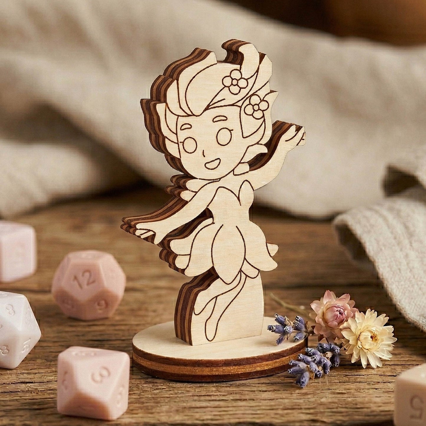 Flower Fairy Girl - Tabletop Fantasy Character - Glowforge