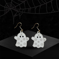Flower Ghost Halloween Earrings - Glowforge