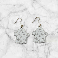 Flower Ghost Halloween Earrings - Glowforge