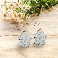 Flower Ghost Halloween Earrings - Glowforge