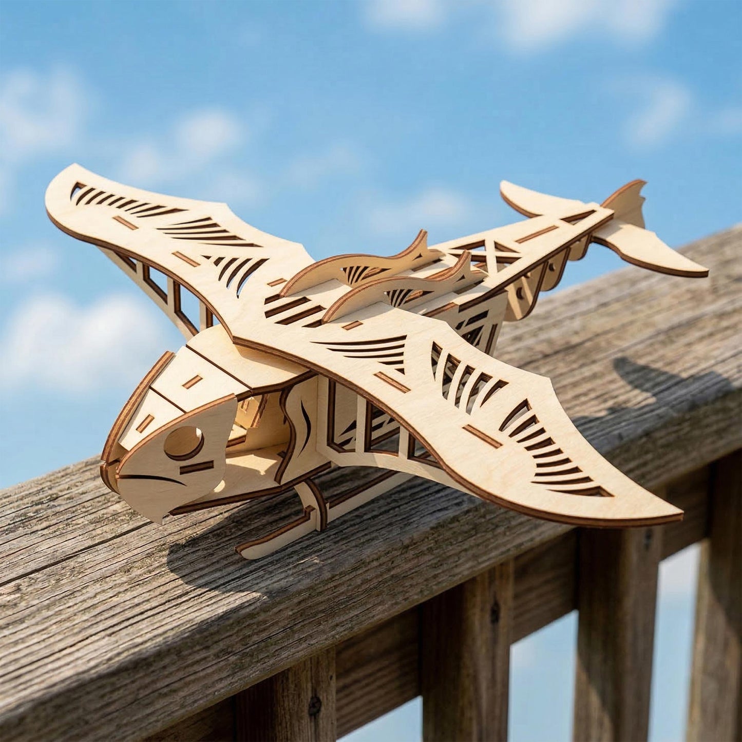 Flying Dragon Glider - Steampunk Aircraft Fantasy Ship - Glowforge