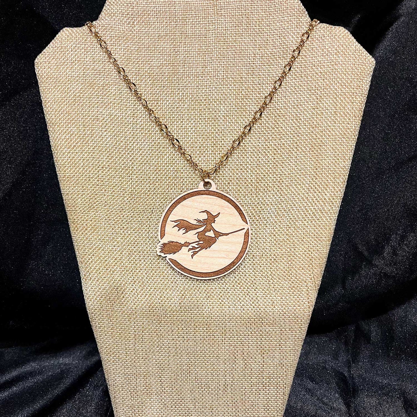 Flying Witch Necklace Pendant - Glowforge