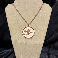 Flying Witch Necklace Pendant - Glowforge