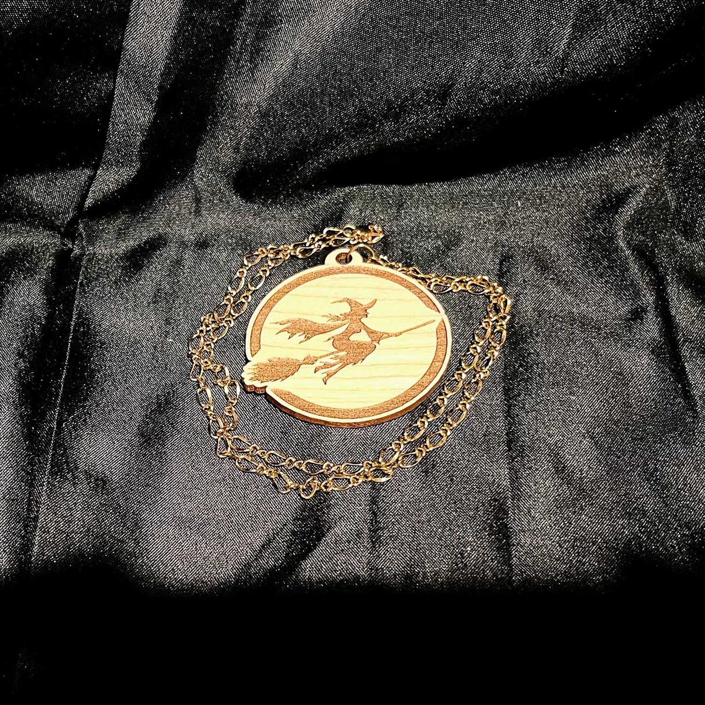 Flying Witch Necklace Pendant - Glowforge