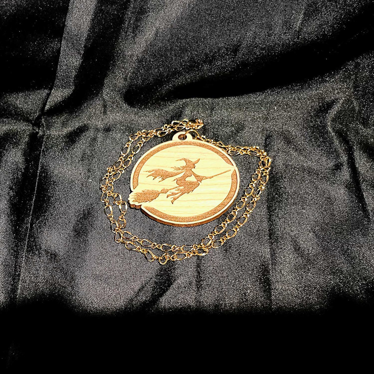 Flying Witch Necklace Pendant - Glowforge