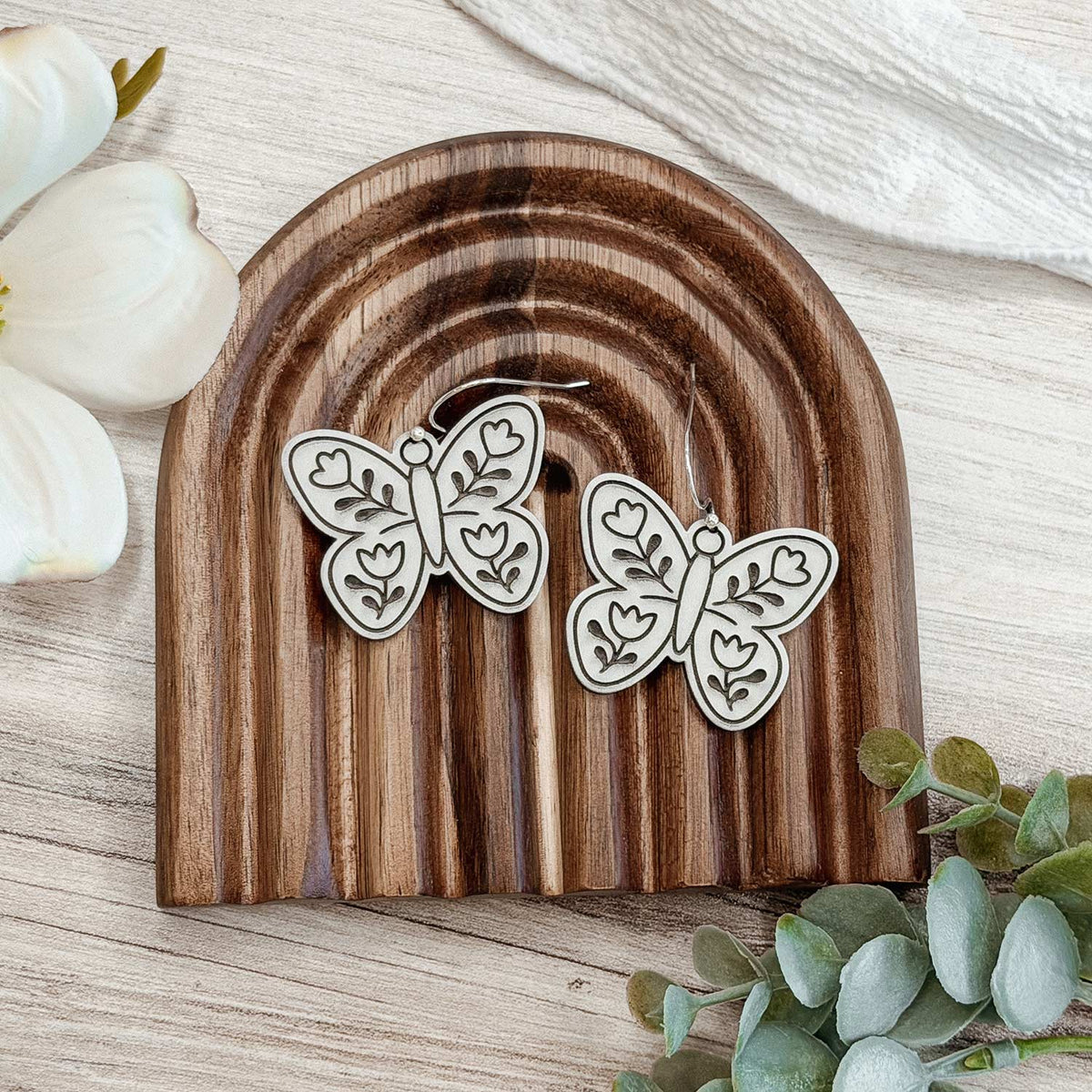 Folk Art Butterfly Earrings - Glowforge