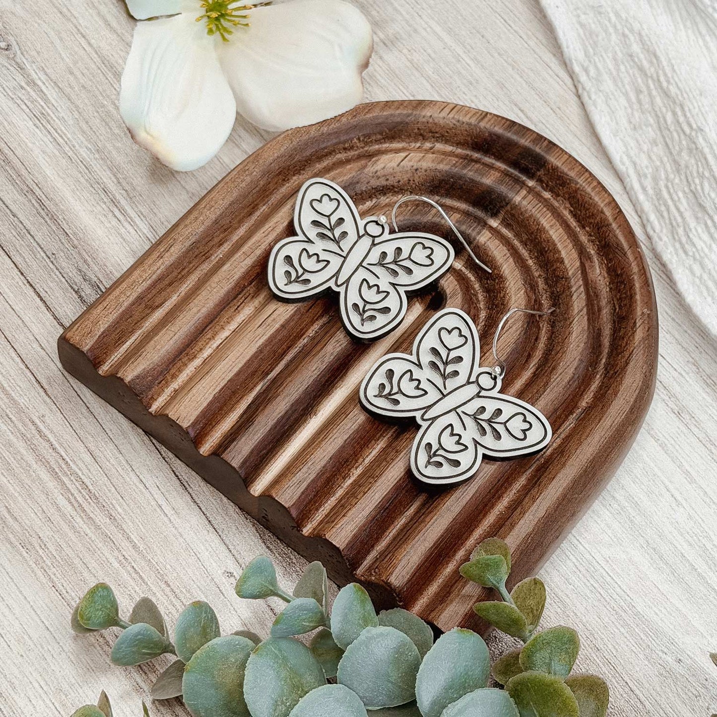 Folk Art Butterfly Earrings - Glowforge