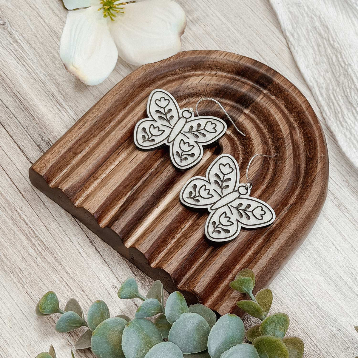 Folk Art Butterfly Earrings - Glowforge