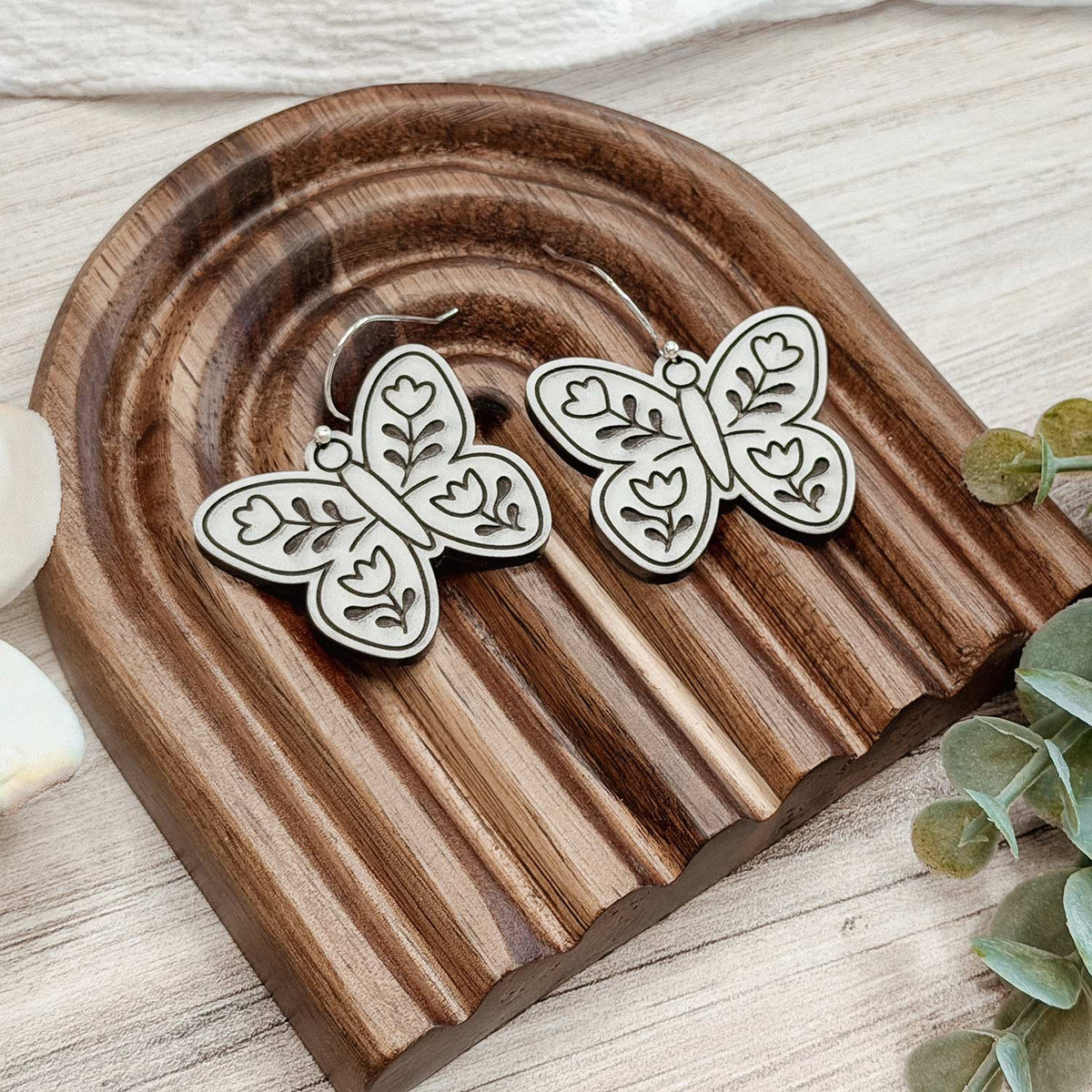 Folk Art Butterfly Earrings - Glowforge