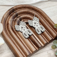 Folk Art Deer Earrings - Glowforge