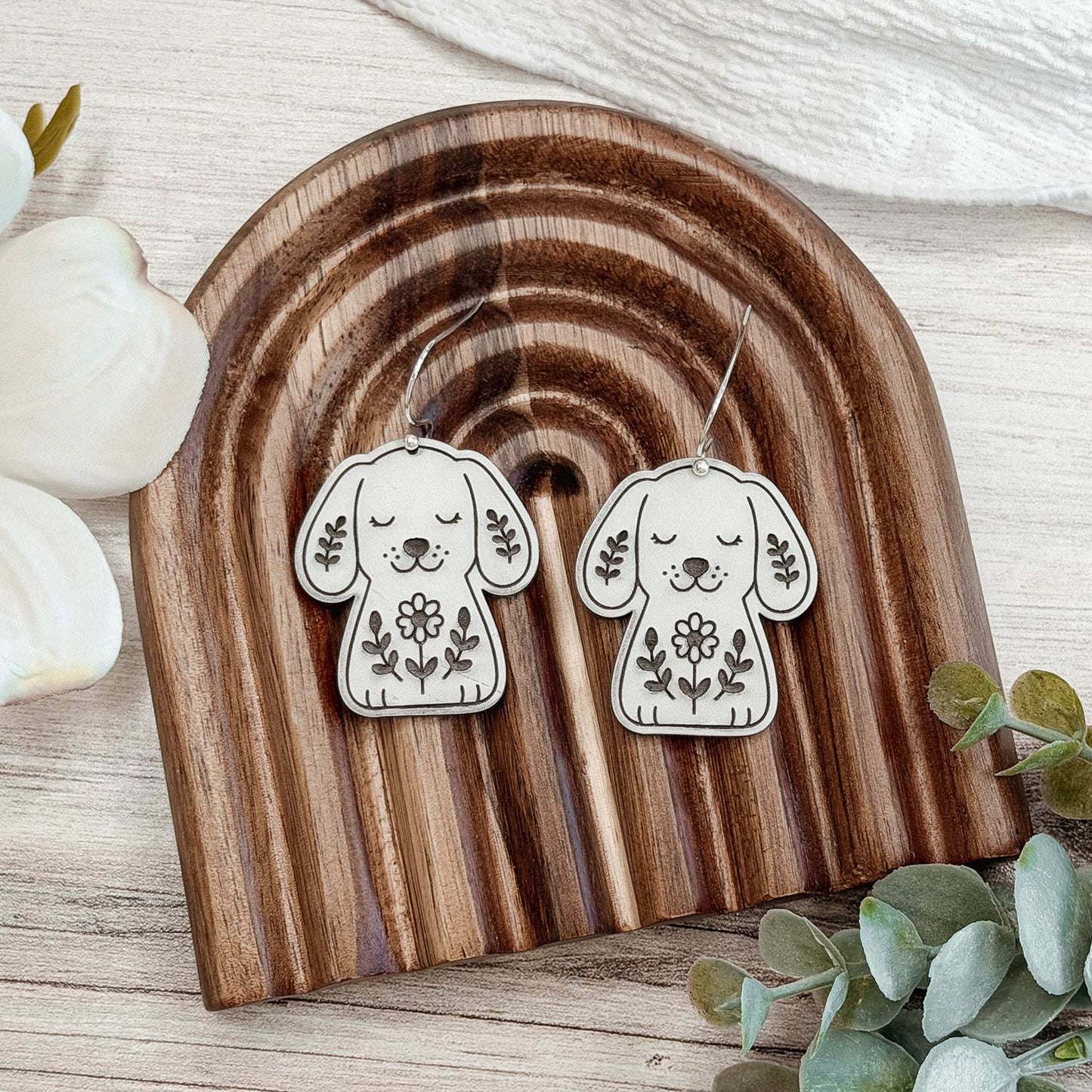 Folk Art Dog Earrings - Glowforge