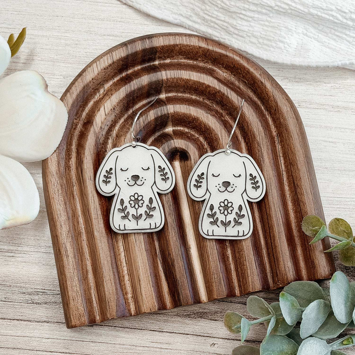 Folk Art Dog Earrings - Glowforge