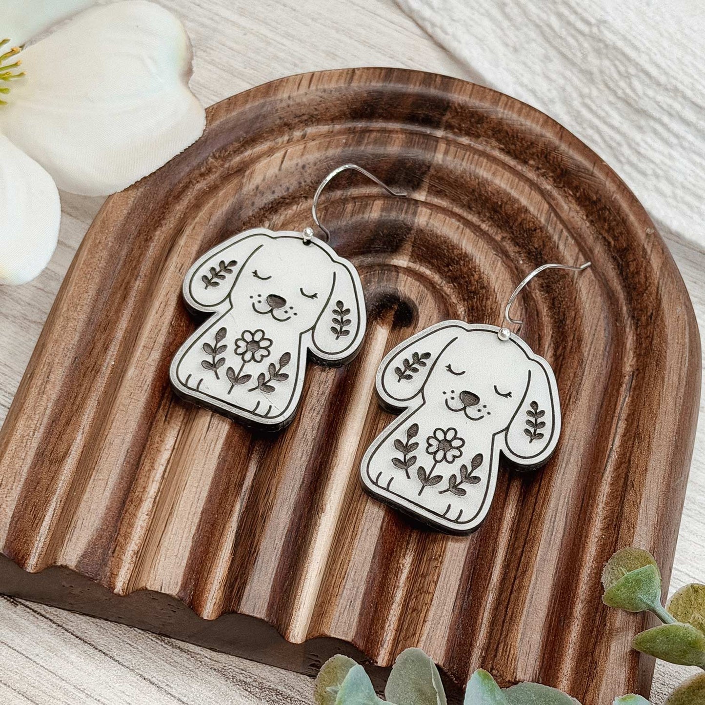Folk Art Dog Earrings - Glowforge