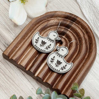 Folk Art Duck Earrings - Glowforge