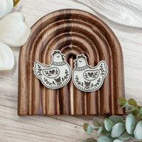 Folk Art Hen Earrings - Glowforge