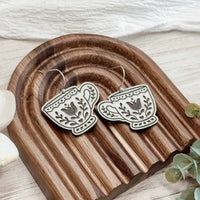 Folk Art Teacup Earrings - Glowforge
