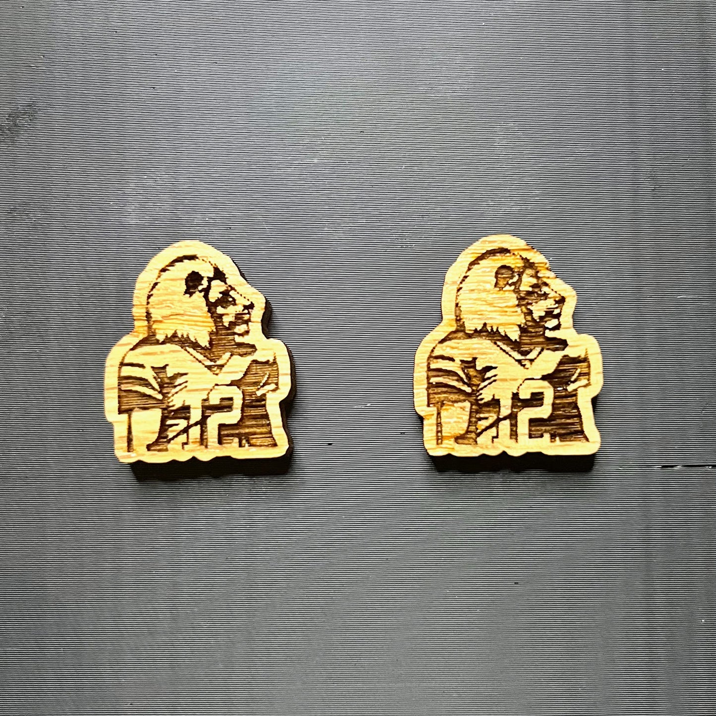 Football Lion Mascot Stud Earrings - Glowforge