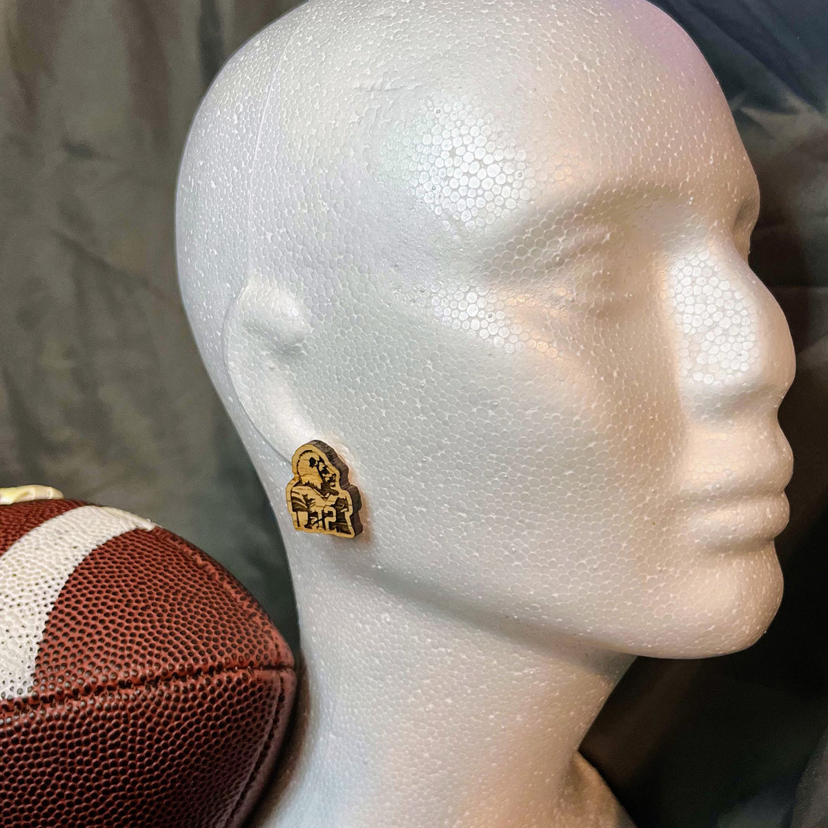 Football Lion Mascot Stud Earrings - Glowforge