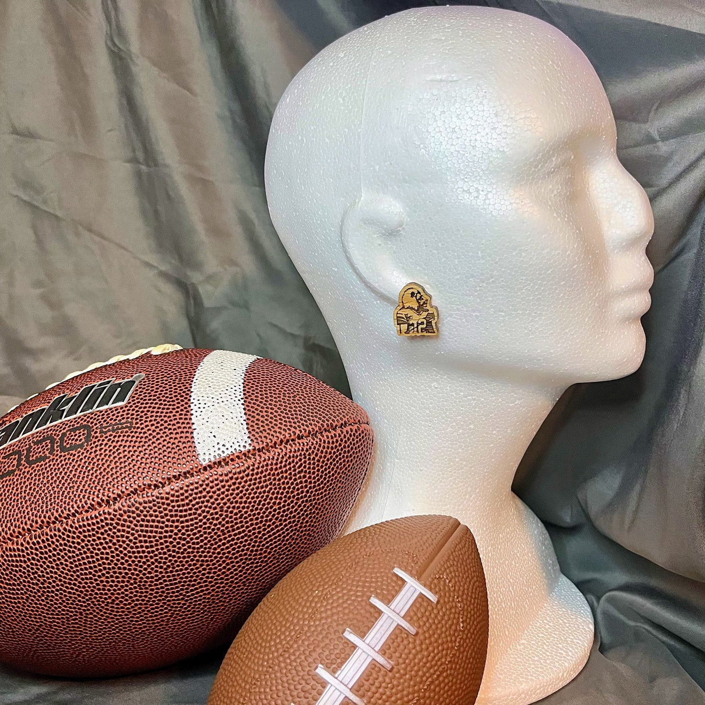 Football Lion Mascot Stud Earrings - Glowforge