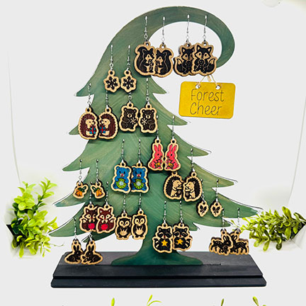Forest Cheer Earring (Set of 15 Pairs) Plus Matching Stand