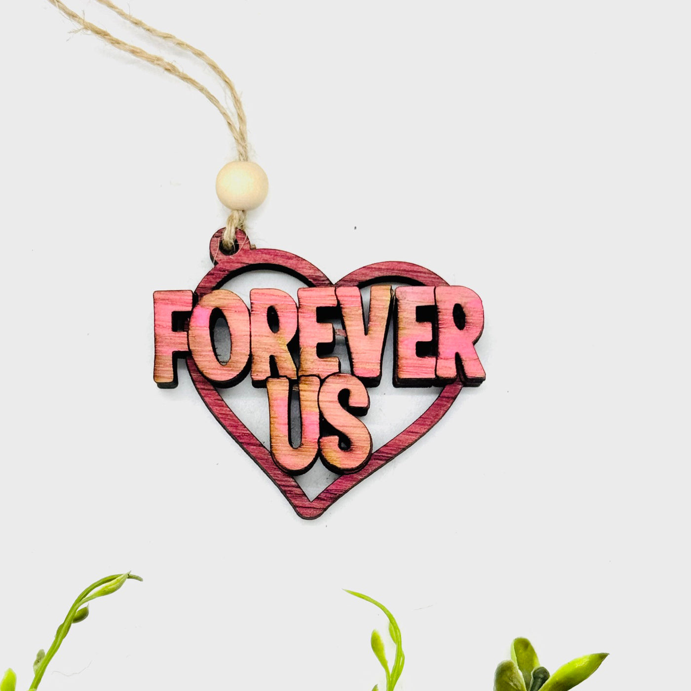 Forever Us Heart Layered Car Charm - Glowforge