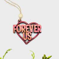 Forever Us Heart Layered Car Charm - Glowforge