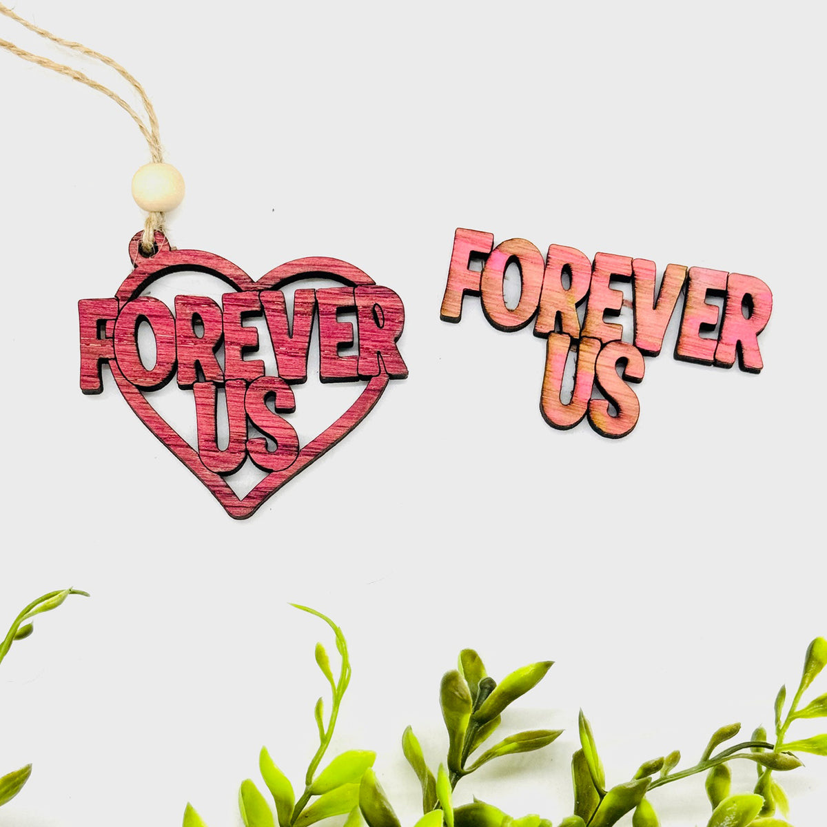 Forever Us Heart Layered Car Charm - Glowforge