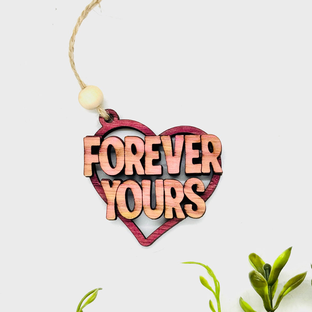 Forever Yours Heart Layered Car Charm - Glowforge