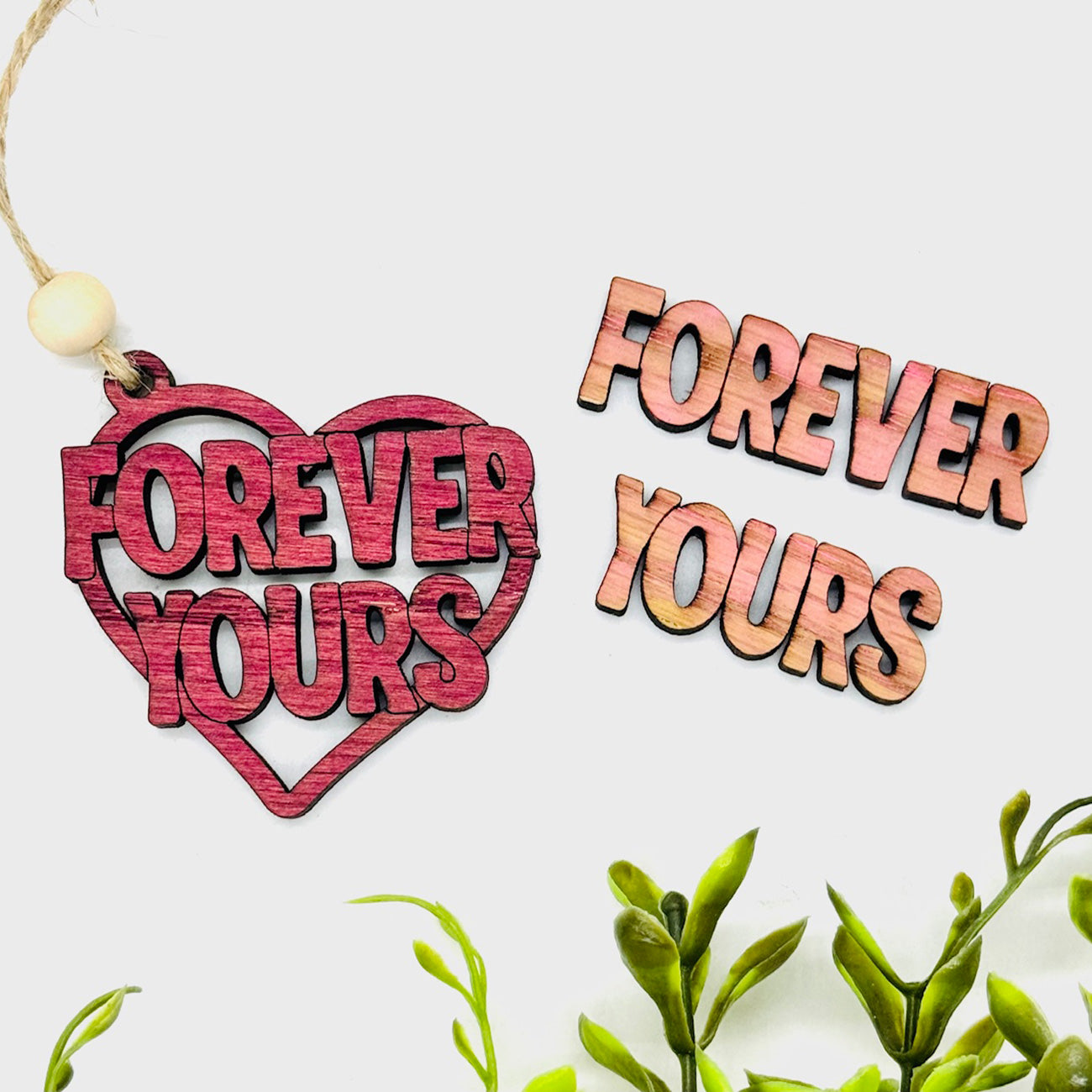 Forever Yours Heart Layered Car Charm - Glowforge