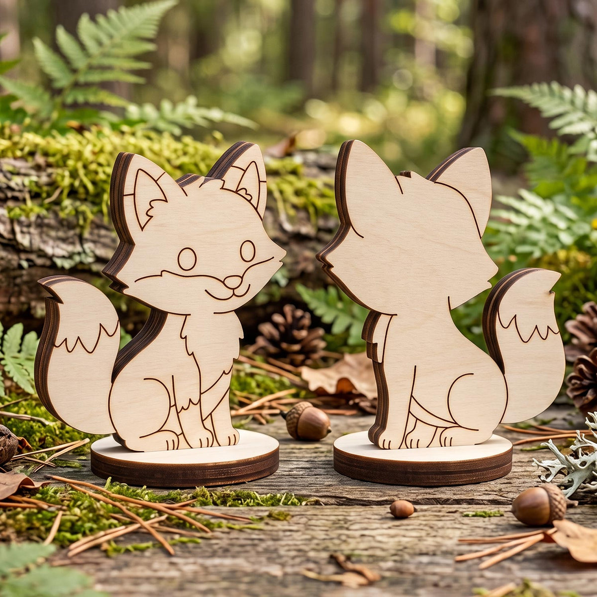Fox Dollhouse Miniature - Woodland Figurine for Pretend & Small World Play - Glowforge
