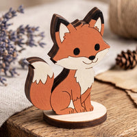 Fox Dollhouse Miniature - Woodland Figurine for Pretend & Small World Play - Glowforge